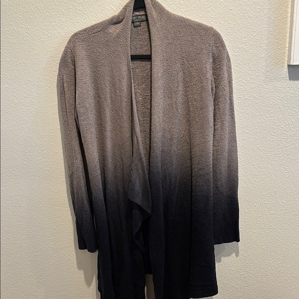 Barefoot Dreams Gray and Black Gradient Cardigan